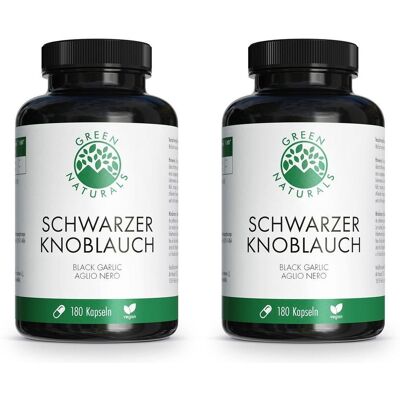 Green Naturals schwarzer Knoblauch 750mg vegan Kps 2x 2x180 St Kapseln Green Naturals schwarzer Knoblauch 750mg vegan Kps 2x 2x180 St Kapseln