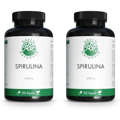Green Naturals Spirulina Kapseln 2000 mg vegan 2x 2x240 St Green Naturals Spirulina Kapseln 2000 mg vegan 2x 2x240 St