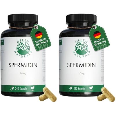 Green Naturals Spermidin 1,6 mg vegan Kapseln 2x 2x240 St Green Naturals Spermidin 1,6 mg vegan Kapseln 2x 2x240 St