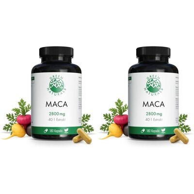 Green Naturals Maca 2800mg hochdos.40:1 vegan Kps. 2x 2x180 St Kapseln Green Naturals Maca 2800mg hochdos.40:1 vegan Kps. 2x 2x180 St Kapseln