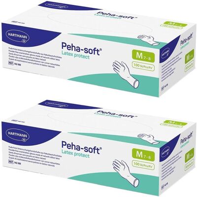 Hartmann Peha-Soft Latex protect Unt.Hands.unsteril pf M 2x 2x100 St Handschuhe Hartmann Peha-Soft Latex protect Unt.Hands.unsteril pf M 2x 2x100 St Handschuhe