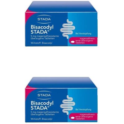 Bisacodyl Stada 5 mg magensaftres.überzog.Tabl. 2x 2x100 St Tabletten magensaftresistent Bisacodyl Stada 5 mg magensaftres.überzog.Tabl. 2x 2x100 St Tabletten magensaftresistent