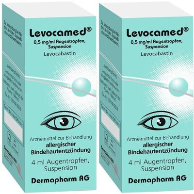 Levocamed 0,5 mg/ml Augentropfen Suspension 2x 2x4 ml Levocamed 0,5 mg/ml Augentropfen Suspension 2x 2x4 ml