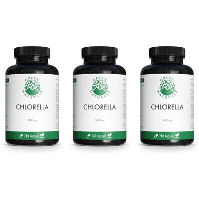 Green Naturals Chlorella Kapseln 2400 mg vegan x3 3x240 St Green Naturals Chlorella Kapseln 2400 mg vegan x3 3x240 St
