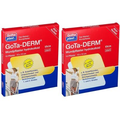 Gothaplast Gota-Derm thin hydrokoll.Wundpfl.steril 10x10 cm x2 2x10 St Pflaster Gothaplast Gota-Derm thin hydrokoll.Wundpfl.steril 10x10 cm x2 2x10 St Pflaster
