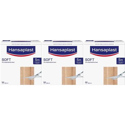 Hansaplast Soft Pflaster 4 cmx5 m Rolle x3 3x1 St Hansaplast Soft Pflaster 4 cmx5 m Rolle x3 3x1 St