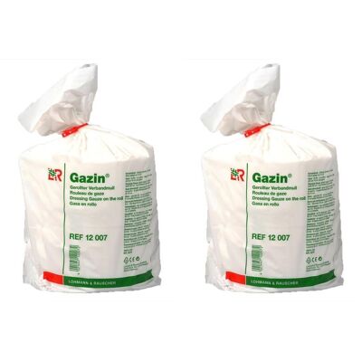 Gazin Verbandmull 8 cmx5 m 4fach gerollt x2 2x1 St Kompressen Gazin Verbandmull 8 cmx5 m 4fach gerollt x2 2x1 St Kompressen