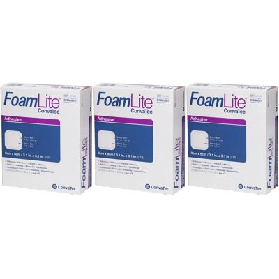 Foam Lite ConvaTec adhäsiv PU-Schaumverb.8x8 cm x3 3x10 St Verband Foam Lite ConvaTec adhäsiv PU-Schaumverb.8x8 cm x3 3x10 St Verband