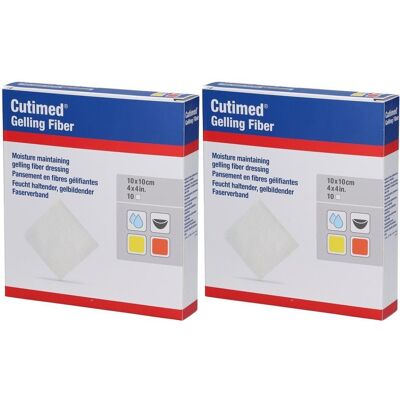 Cutimed Gelling Fiber Kom.10x10 cm Hydrofaserverb. x2 2x10 St Kompressen Cutimed Gelling Fiber Kom.10x10 cm Hydrofaserverb. x2 2x10 St Kompressen