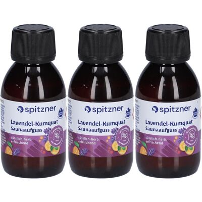 Spitzner Saunaaufguss Lavendel-Kumquat x3 3x125 ml Konzentrat Spitzner Saunaaufguss Lavendel-Kumquat x3 3x125 ml Konzentrat