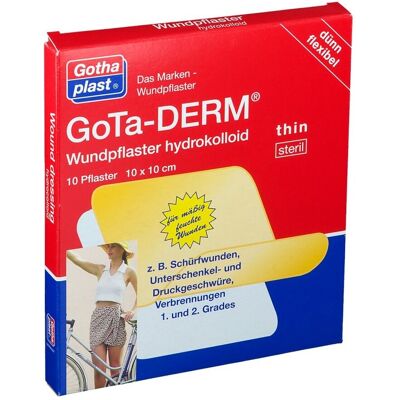 Gothaplast Gota-Derm thin hydrokoll.Wundpfl.steril 10x10 cm 10 St Pflaster Gothaplast Gota-Derm thin hydrokoll.Wundpfl.steril 10x10 cm 10 St Pflaster