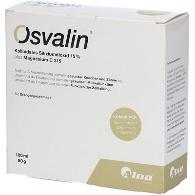 PDM to be maintained Osvalin 100 ml Silizium+80 g Magnesium Kombipack. 1 St Kombipackung PDM to be maintained Osvalin 100 ml Silizium+80 g Magnesium Kombipack. 1 St Kombipackung
