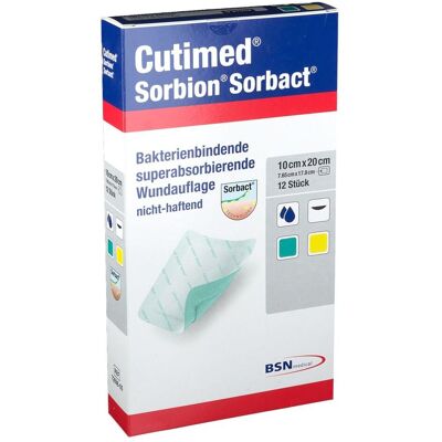 Cutimed Sorbion Sorbact Wundauflage 10x20 cm 12 St Kompressen Cutimed Sorbion Sorbact Wundauflage 10x20 cm 12 St Kompressen