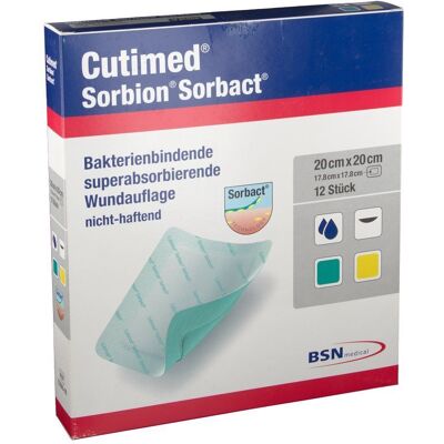 Cutimed Sorbion Sorbact Wundauflage 20x20 cm 12 St Kompressen Cutimed Sorbion Sorbact Wundauflage 20x20 cm 12 St Kompressen