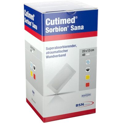 Cutimed Sorbion Sana Wundauflage 12x22 cm 48 St Pflaster Cutimed Sorbion Sana Wundauflage 12x22 cm 48 St Pflaster