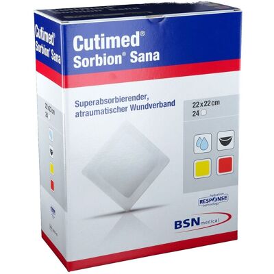 Cutimed Sorbion Sana Wundauflage 22x22 cm 24 St Pflaster Cutimed Sorbion Sana Wundauflage 22x22 cm 24 St Pflaster