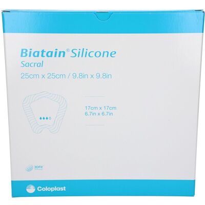 Biatain Silicone Schaumverb.Sakrum groß 25x25 cm 5 St Verband Biatain Silicone Schaumverb.Sakrum groß 25x25 cm 5 St Verband