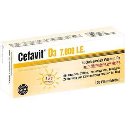 Cefavit D3 7.000 I.e. Filmtabletten 100 St Cefavit D3 7.000 I.e. Filmtabletten 100 St