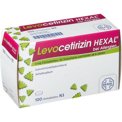 Levocetirizin Hexal bei Allergien 5 mg Filmtabl. 100 St Filmtabletten Levocetirizin Hexal bei Allergien 5 mg Filmtabl. 100 St Filmtabletten
