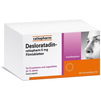 DESLORATADIN-ratiopharm 5 mg Filmtabletten 100 St DESLORATADIN-ratiopharm 5 mg Filmtabletten 100 St