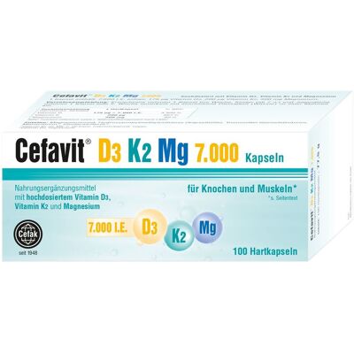 Cefavit D3 K2 Mg 7.000 I.e. Hartkapseln 100 St Cefavit D3 K2 Mg 7.000 I.e. Hartkapseln 100 St