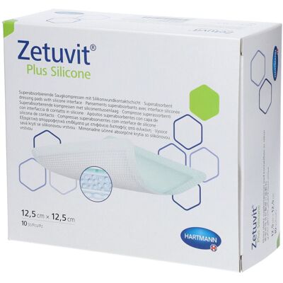 Zetuvit Plus Silicone steril 12,5x12,5 cm 10 St Kompressen Zetuvit Plus Silicone steril 12,5x12,5 cm 10 St Kompressen