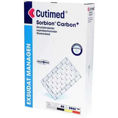Cutimed Sorbion Carbon Wundverb.15x25 cm steril 12 St Kompressen Cutimed Sorbion Carbon Wundverb.15x25 cm steril 12 St Kompressen