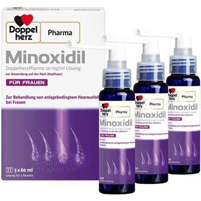 Minoxidil DoppelherzPhar.20mg/ml Lsg.Anw.Haut Frau 3x60 ml Lösung Minoxidil DoppelherzPhar.20mg/ml Lsg.Anw.Haut Frau 3x60 ml Lösung