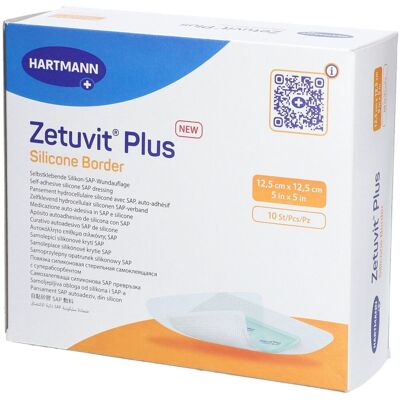 Hartmann Zetuvit Plus Silicone Border steril 12,5x12,5 cm 10 St Kompressen Hartmann Zetuvit Plus Silicone Border steril 12,5x12,5 cm 10 St Kompressen
