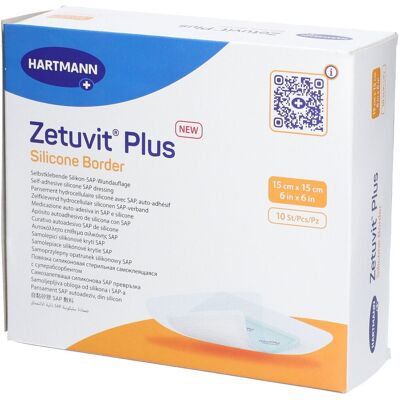 Hartmann Zetuvit Plus Silicone Border steril 15x15 cm 10 St Kompressen Hartmann Zetuvit Plus Silicone Border steril 15x15 cm 10 St Kompressen