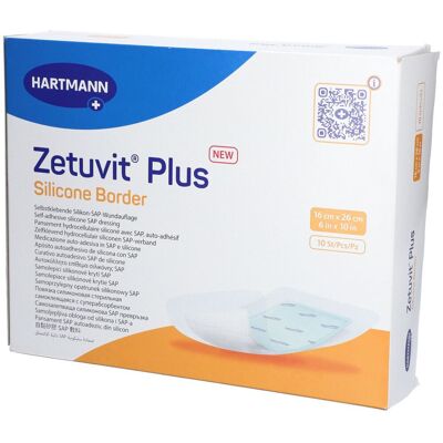 Hartmann Zetuvit Plus Silicone Border steril 16x26 cm 10 St Kompressen Hartmann Zetuvit Plus Silicone Border steril 16x26 cm 10 St Kompressen