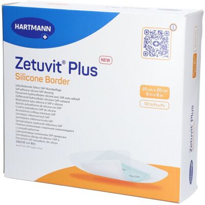 Hartmann Zetuvit Plus Silicone Border steril 20x20 cm 10 St Kompressen Hartmann Zetuvit Plus Silicone Border steril 20x20 cm 10 St Kompressen
