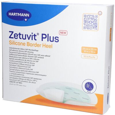 Hartmann Zetuvit Plus Silicone Border steril Heel 25x25cm 10 St Kompressen Hartmann Zetuvit Plus Silicone Border steril Heel 25x25cm 10 St Kompressen