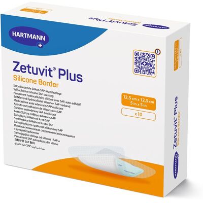 Zetuvit Plus Silicone Border steril 12,5x12,5 cm 10 St Kompressen Zetuvit Plus Silicone Border steril 12,5x12,5 cm 10 St Kompressen
