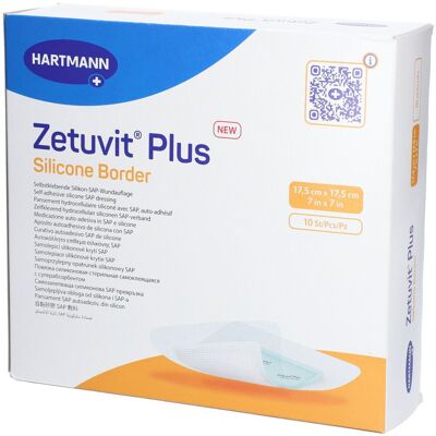Hartmann Zetuvit Plus Silicone Border steril 17,5x17,5 cm 10 St Kompressen Hartmann Zetuvit Plus Silicone Border steril 17,5x17,5 cm 10 St Kompressen