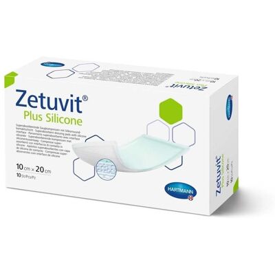 Zetuvit Plus Silicone steril 10x20 cm 10 St Kompressen Zetuvit Plus Silicone steril 10x20 cm 10 St Kompressen