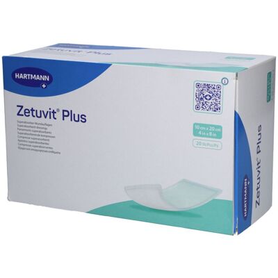 Zetuvit Plus extrastarke Saugkompr.steril 10x20 cm 20 St Kompressen Zetuvit Plus extrastarke Saugkompr.steril 10x20 cm 20 St Kompressen