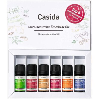 Casida TOP 6 Duftmischungen für Frauen Zeit mich 6x5 ml Ätherisches Öl Casida TOP 6 Duftmischungen für Frauen Zeit mich 6x5 ml Ätherisches Öl