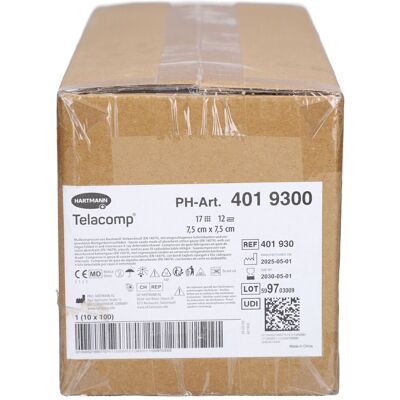 Hartmann Telacomp Kompressen 7,5x7,5 cm unsteril 12fach 10x100 St Hartmann Telacomp Kompressen 7,5x7,5 cm unsteril 12fach 10x100 St