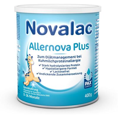 Novalac Allernova Plus Spezialnahrung 0-36 Mon.Plv 400 g Pulver Novalac Allernova Plus Spezialnahrung 0-36 Mon.Plv 400 g Pulver