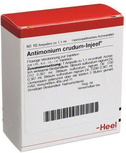 Heel Antimonium Crudum Injeel 1,1 ml 10 St Ampullen