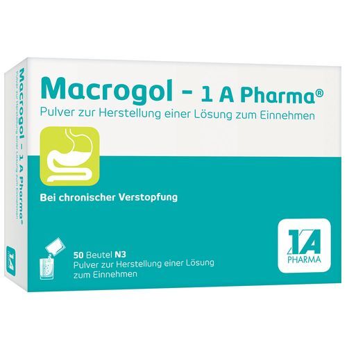 Macrogol - 1 A Pharma® Macrogol - 1A Pharma® Pulver zur Herstellung einer Lösung zum Einnehmen 50 St Pulver zur Herstellung einer Lösung zum Einnehmen
