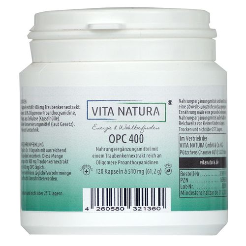 Vita Natura GmbH & Co. KG Vita Natura® OPC Traubenkernextrakt 120 St Kapseln