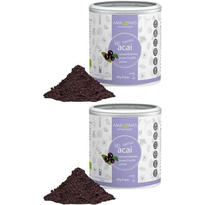 AMAZONAS Acai 100% Bio Pulver ohne Trägerstoffe 2x 2x80 g AMAZONAS Acai 100% Bio Pulver ohne Trägerstoffe 2x 2x80 g