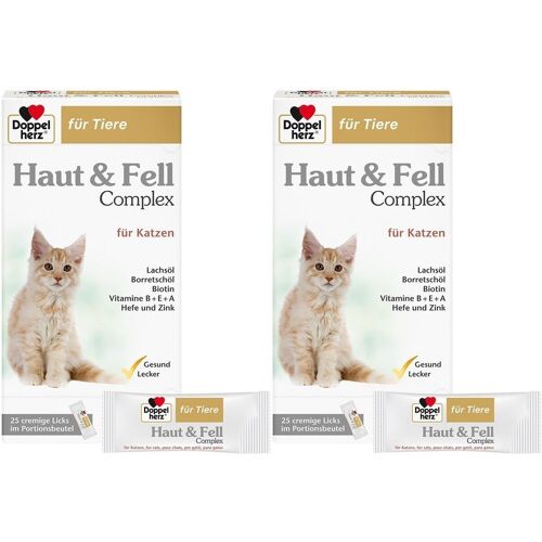 Doppelherz für Tiere Haut & Fell Complex Katzen Doppelpack 2x25 St Paste