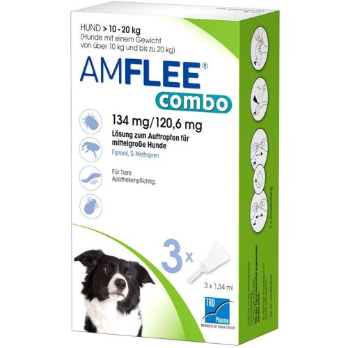 Amflee combo 134/120,6mg Lsg.z.Auf.f.Hunde 10-20kg 3 St Lösung