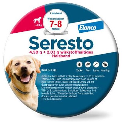 Seresto 4,50g + 2,03g Hundehalsband - Halsband für große Hunde Seresto 4,50g + 2,03g Hundehalsband - Halsband für große Hunde