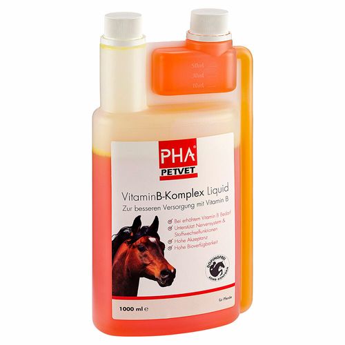 PHA Vitamin-B-Komplex Liquid für Pferde 1000 ml Lösung PHA Vitamin-B-Komplex Liquid für Pferde 1000 ml Lösung