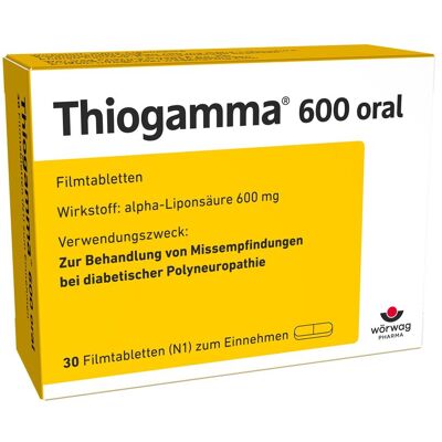 Thiogamma 600 oral Filmtabletten 30 St Thiogamma 600 oral Filmtabletten 30 St
