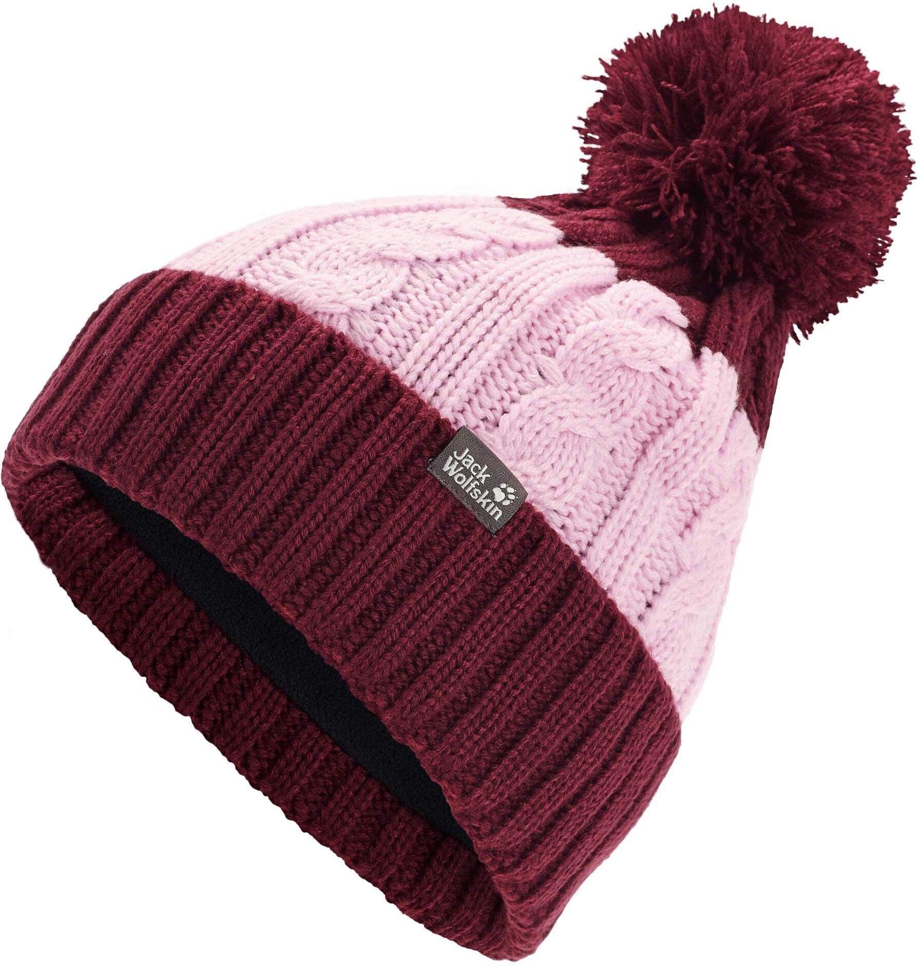 Jack Wolfskin STORMLOCK POMPOM BEANIE Kinder Gr.M - Mütze - pink-rosa rotbraun